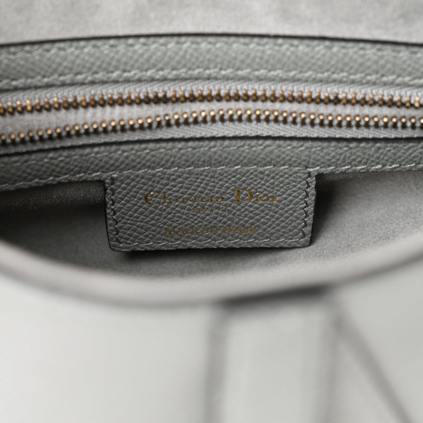 Grained Calfskin Saddle Bag Grey