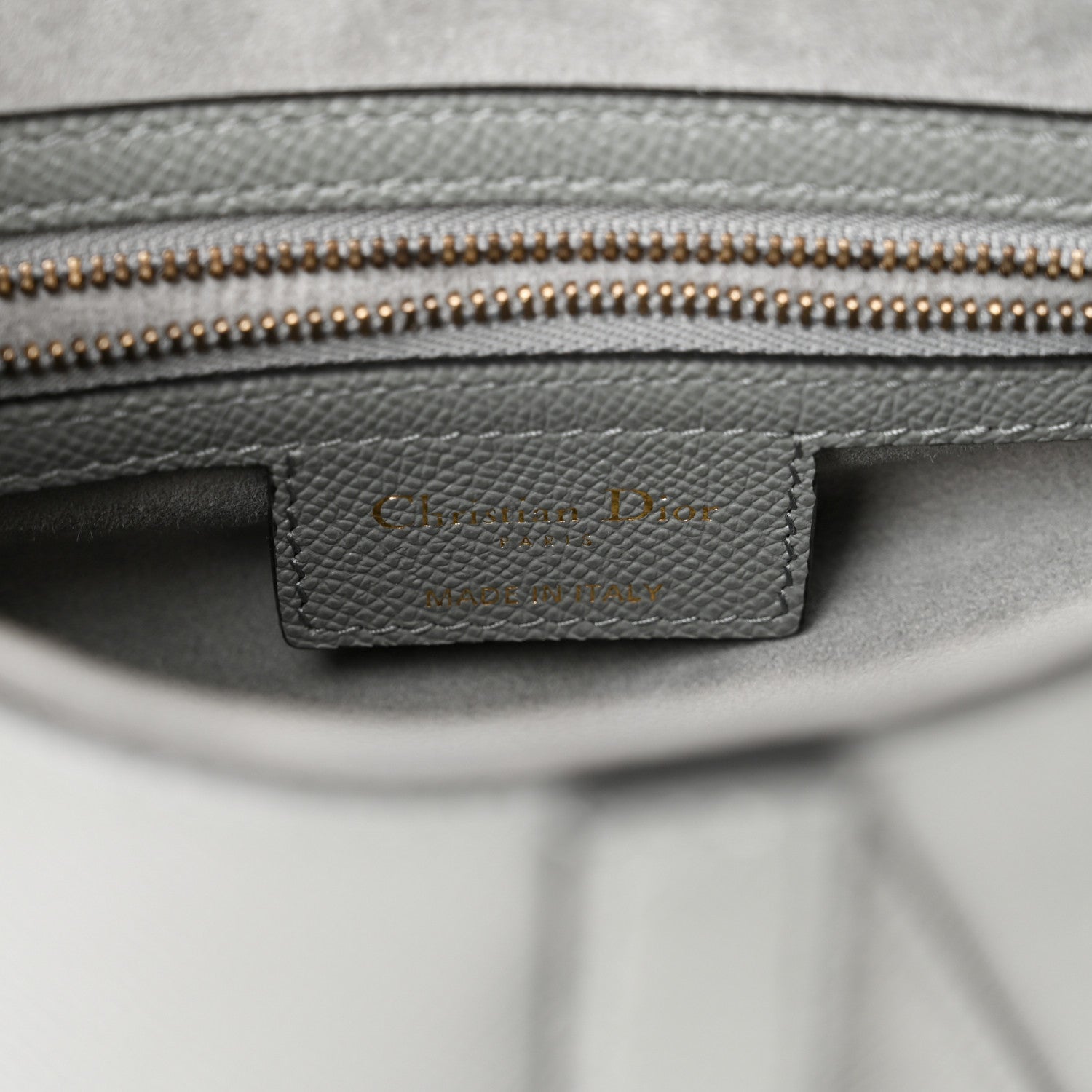Christian Dior Grained Calfskin Saddle Bag Grey 6 of 10