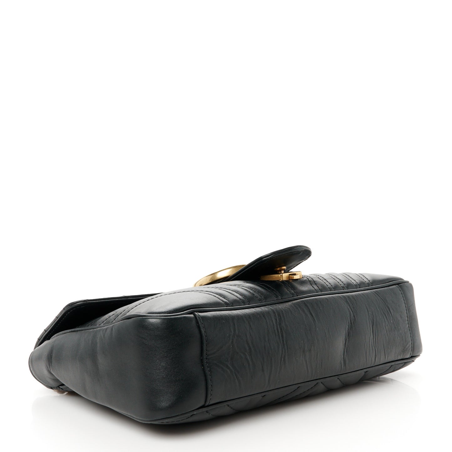 Calfskin Matelasse Medium GG Marmont Shoulder Bag Black