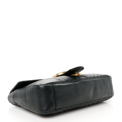 Gucci Calfskin Matelasse Medium GG Marmont Shoulder Bag Black 4 of 12
