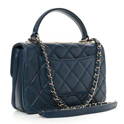 Chanel Lambskin Quilted Small Trendy CC Flap Dual Handle Bag Blue 3 of 10