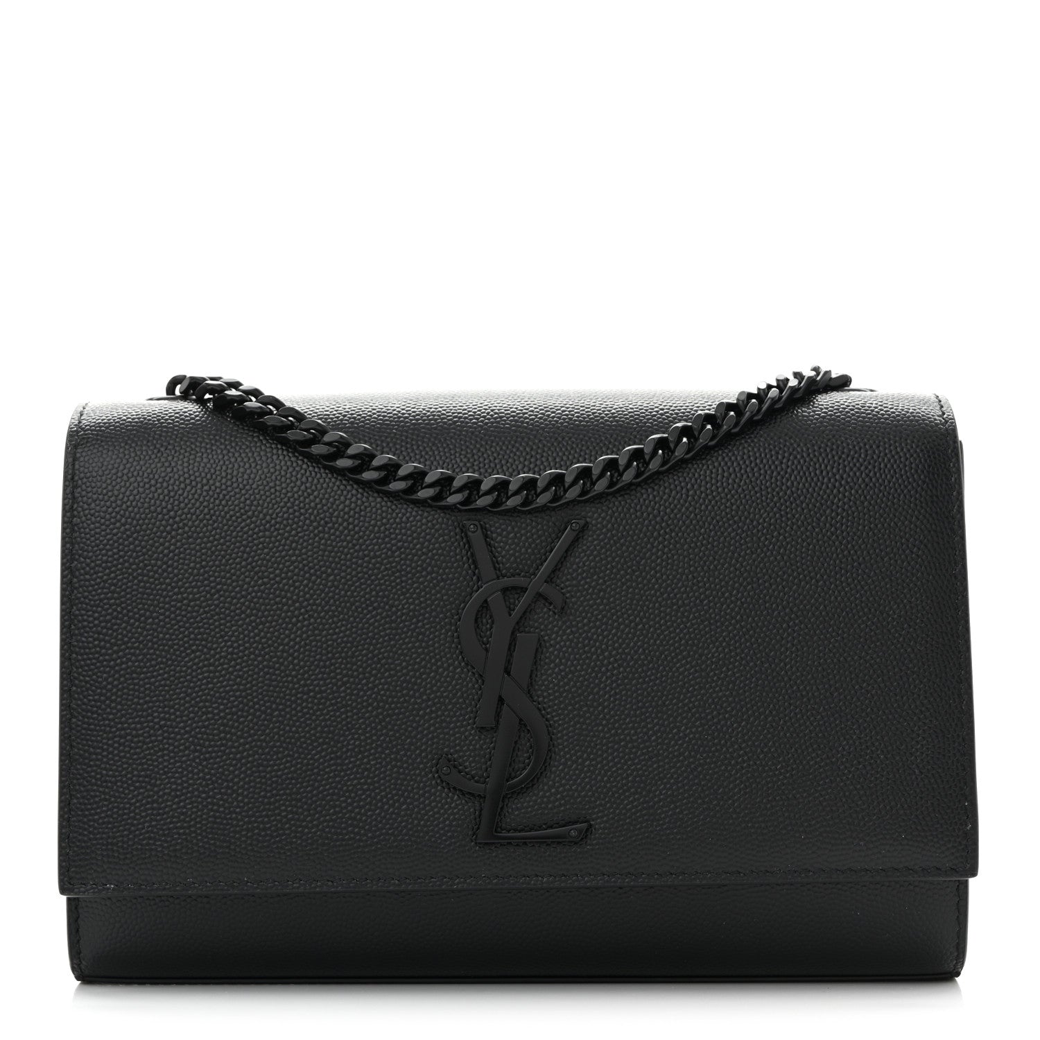 Saint Laurent Grain De Poudre Small Monogram Monochrome Kate Satchel Black 1 of 11
