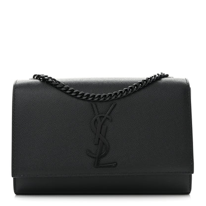Saint Laurent Grain De Poudre Small Monogram Monochrome Kate Satchel Black 1 of 11