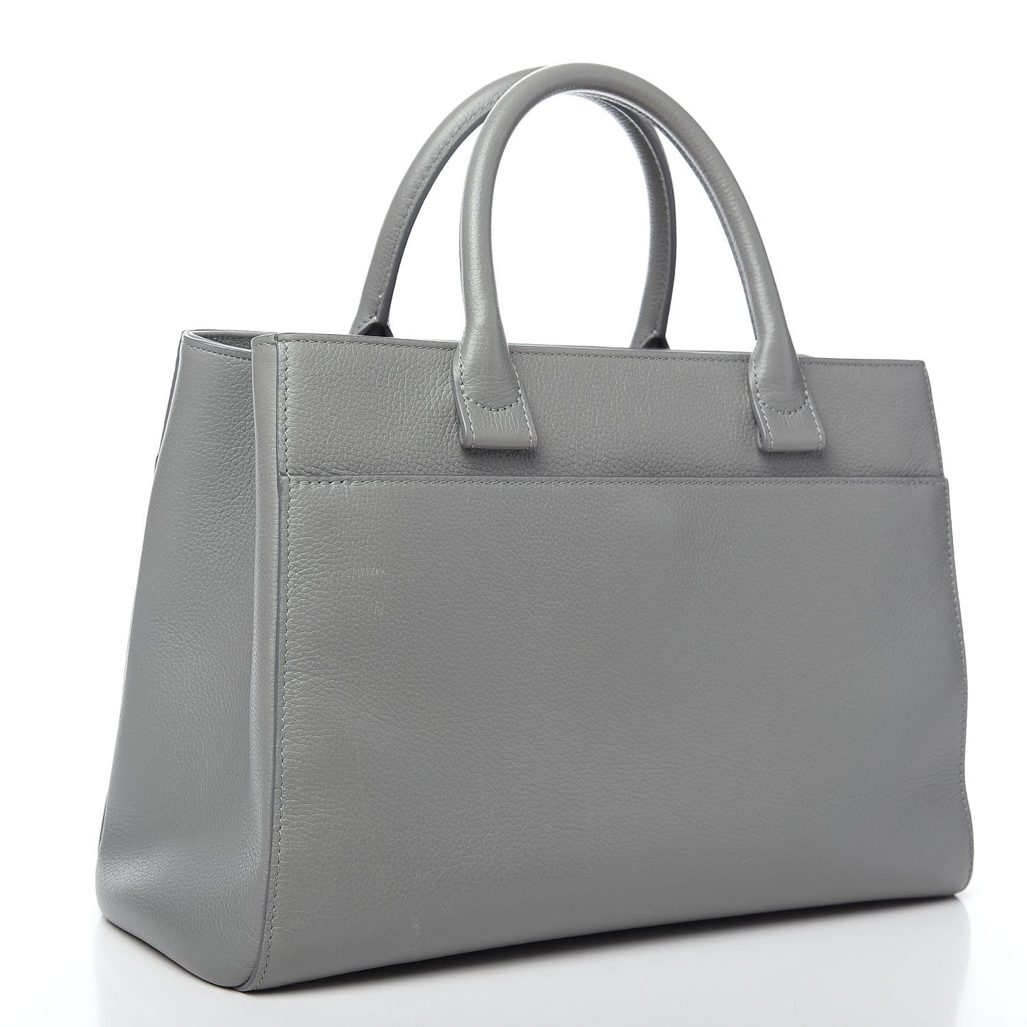 Grained Calfskin Small Neo Executive Shopper Tote Grey