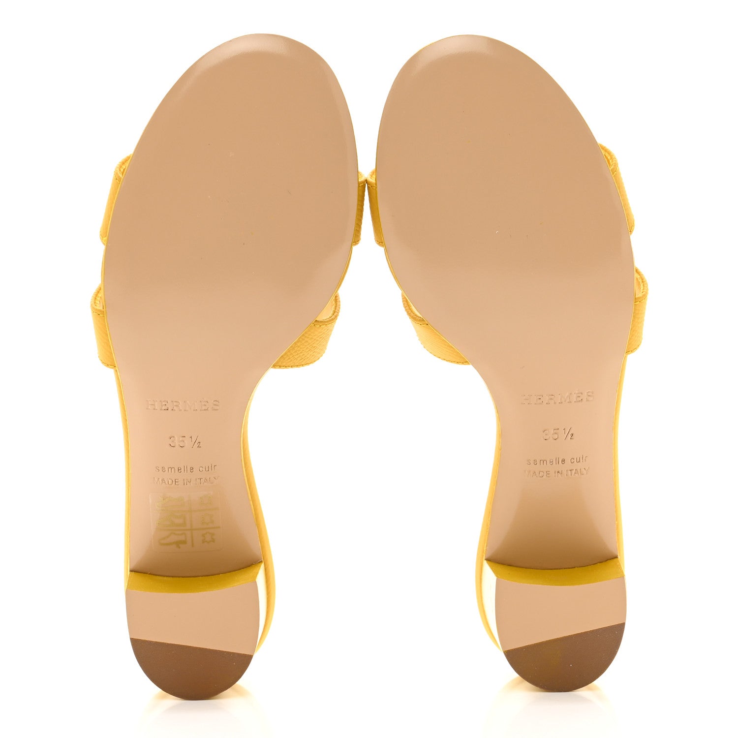 Hermes Epsom Oasis Sandals 35.5 Jaune Sable 5 of 9