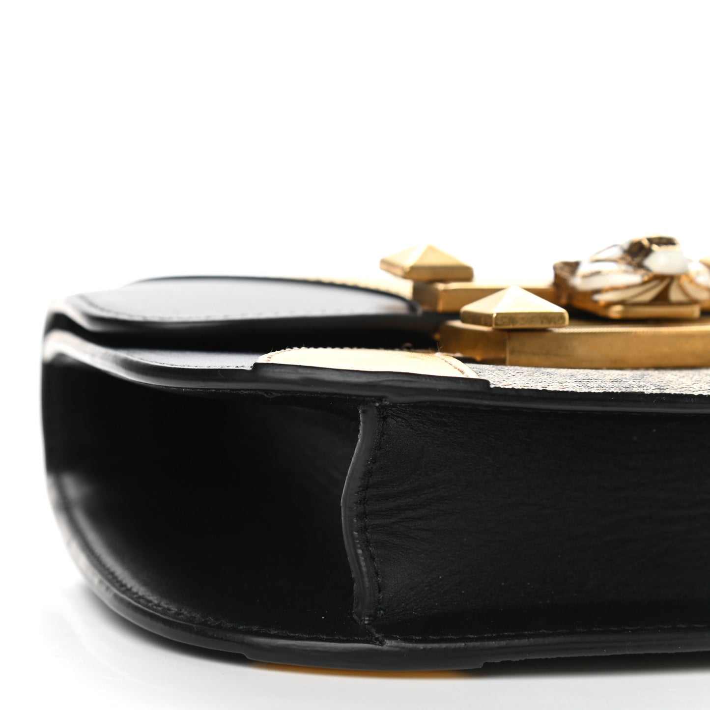 GG Supreme Monogram Small Osiride Shoulder Bag Black Gold