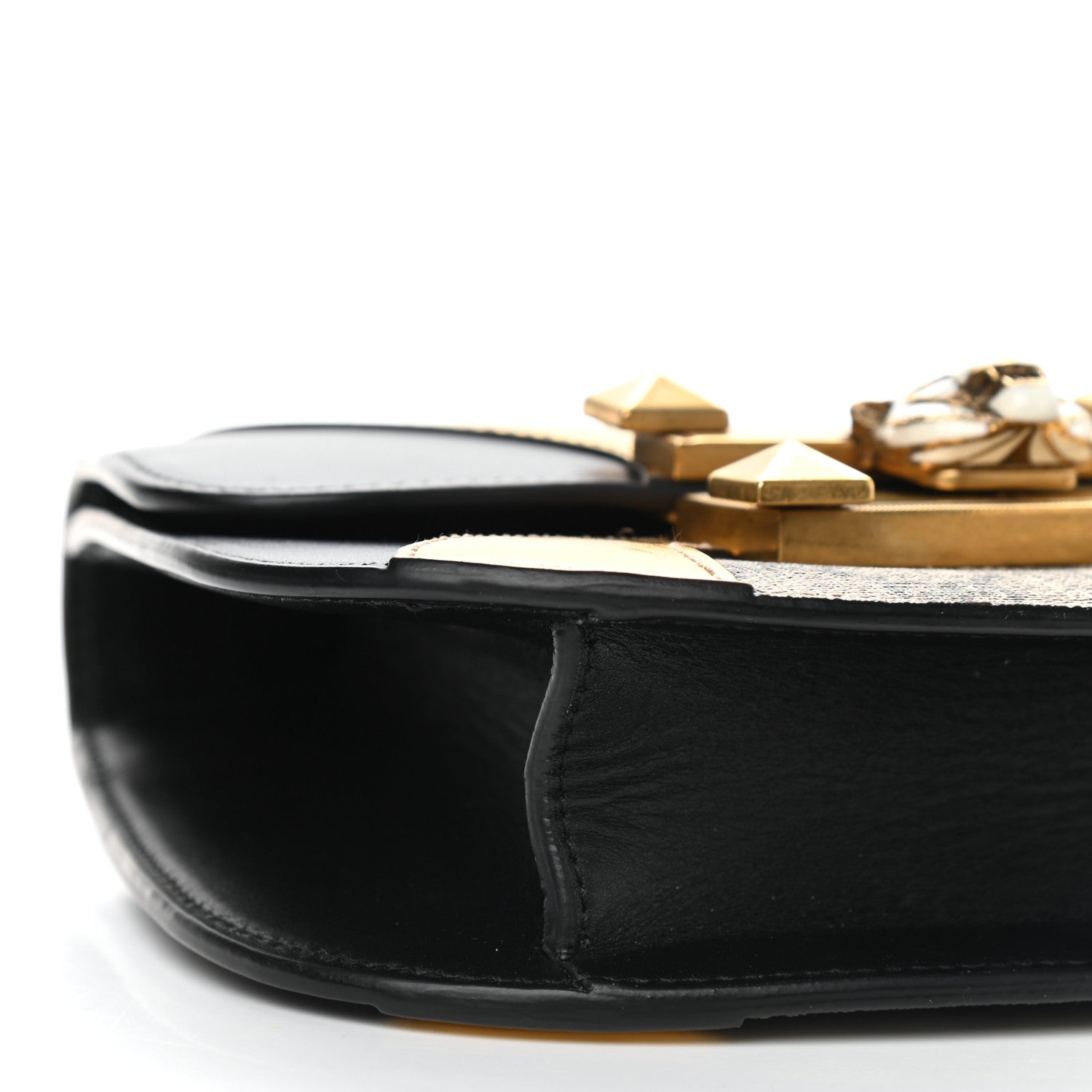 Gucci GG Supreme Monogram Small Osiride Shoulder Bag Black Gold 8 of 10