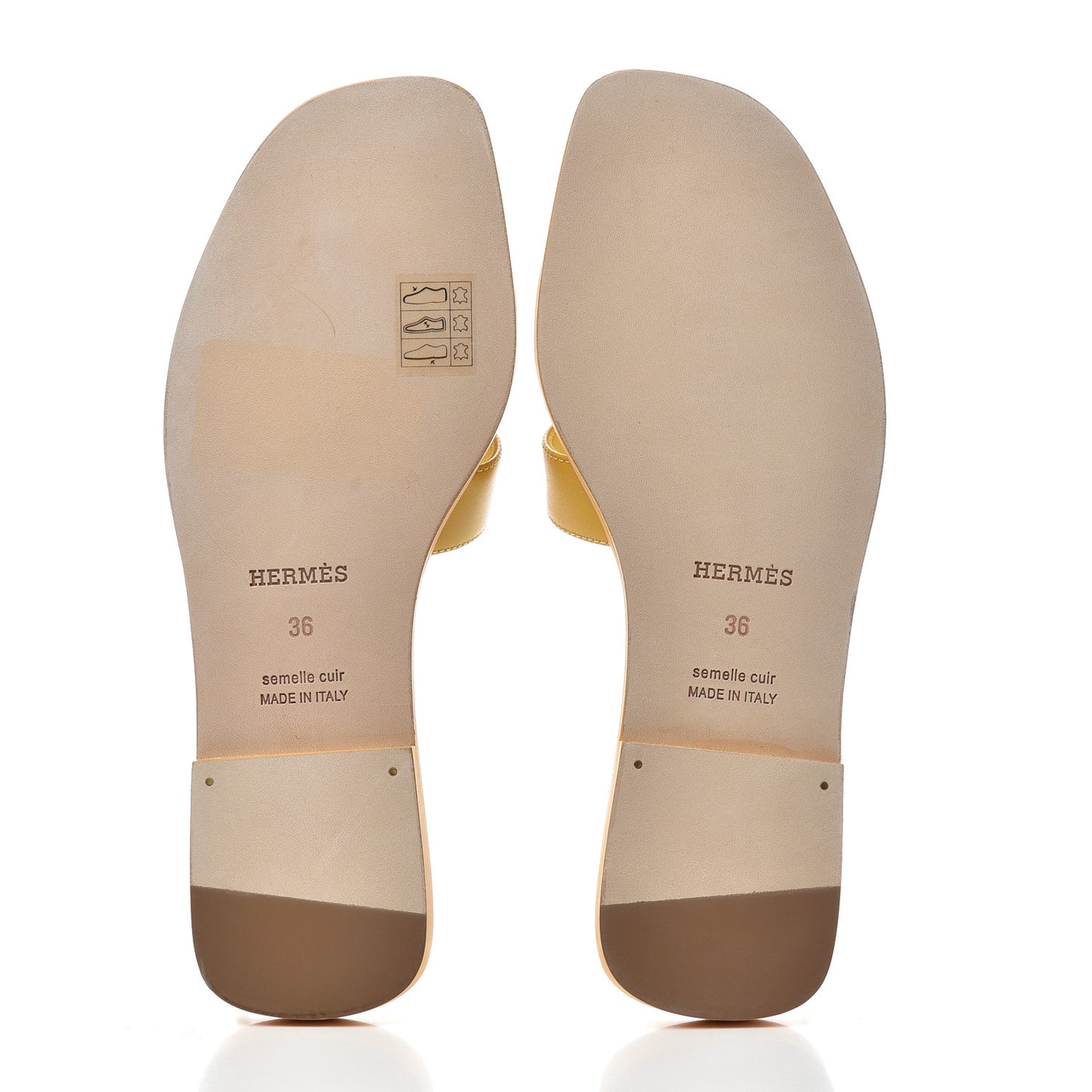 Calfskin Oran Sandals 36 Jaune Citron