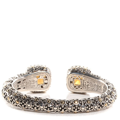 John Hardy Sterling Silver 18K Yellow Gold Diamond Smoky Quartz Jaisalmer Cuff Bracelet 4 of 5