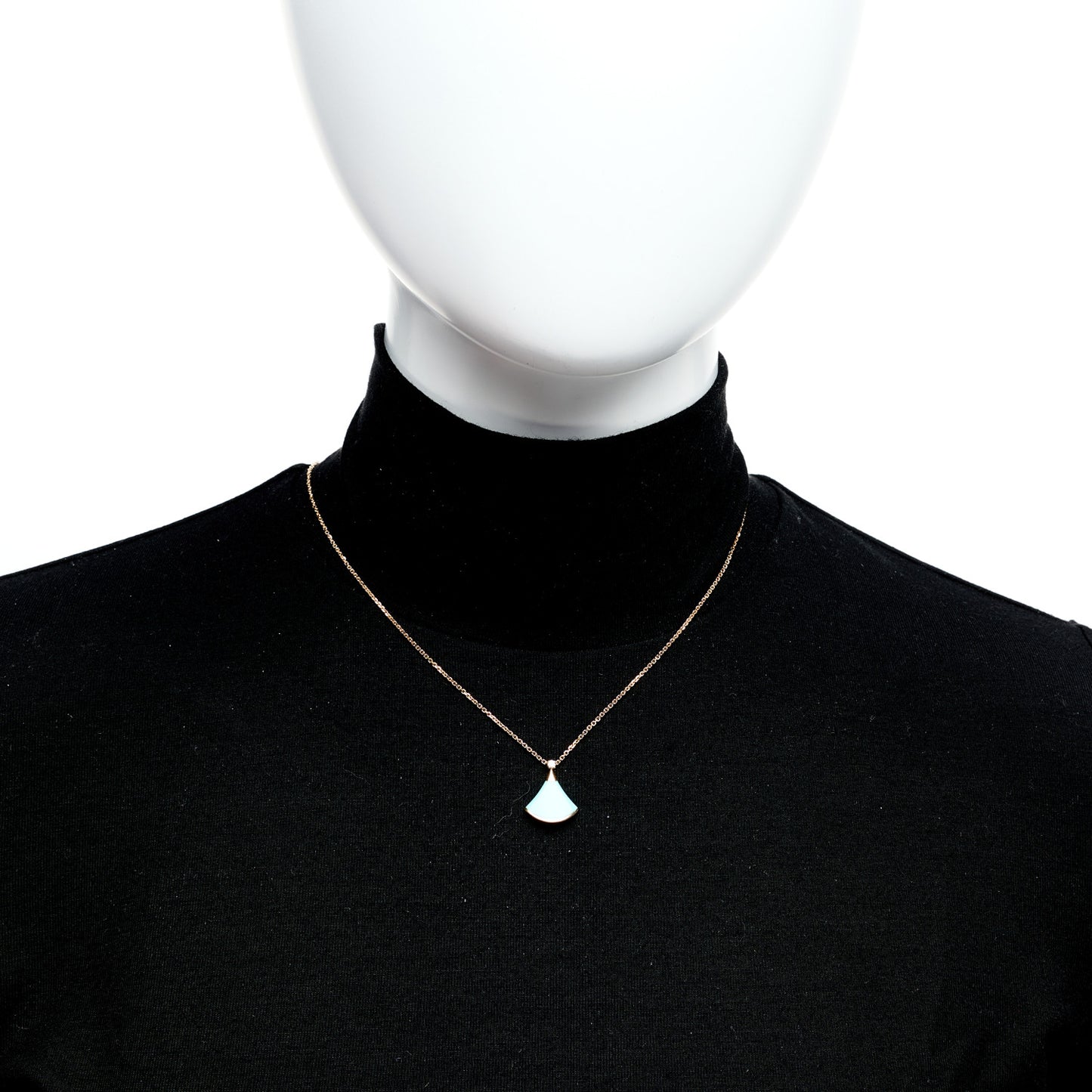 18K Rose Gold Diamond Turquoise Divas' Dream Pendant Necklace