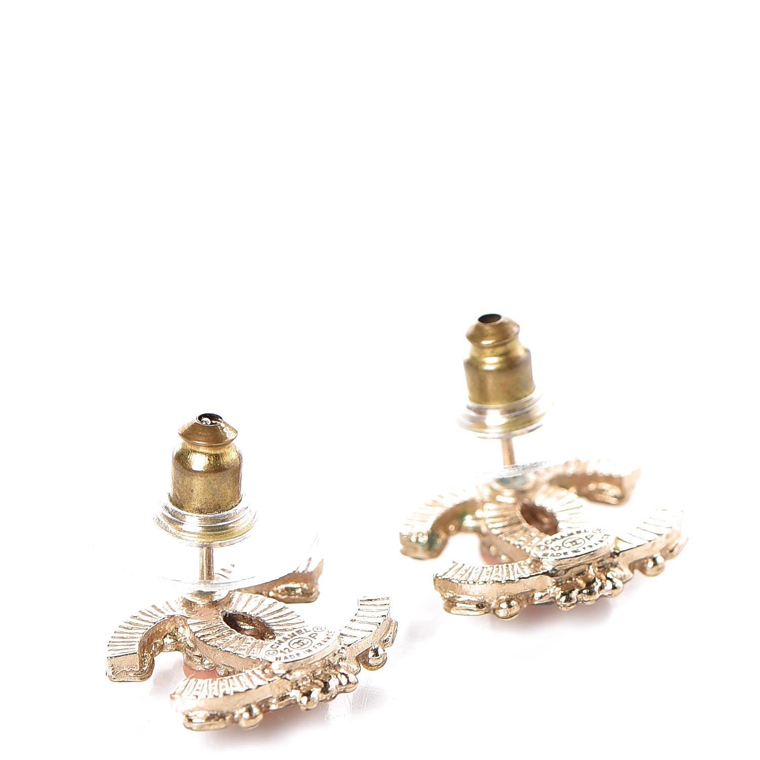 Chanel Crystal Gripoix CC Earrings Gold Multicolor 3 of 5