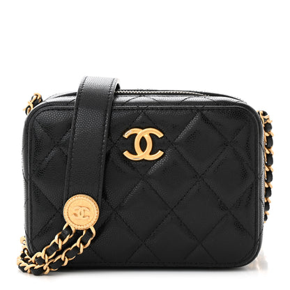 Chanel Caviar Quilted Twist Your Buttons Clutch With Chain Black 1 of 11
