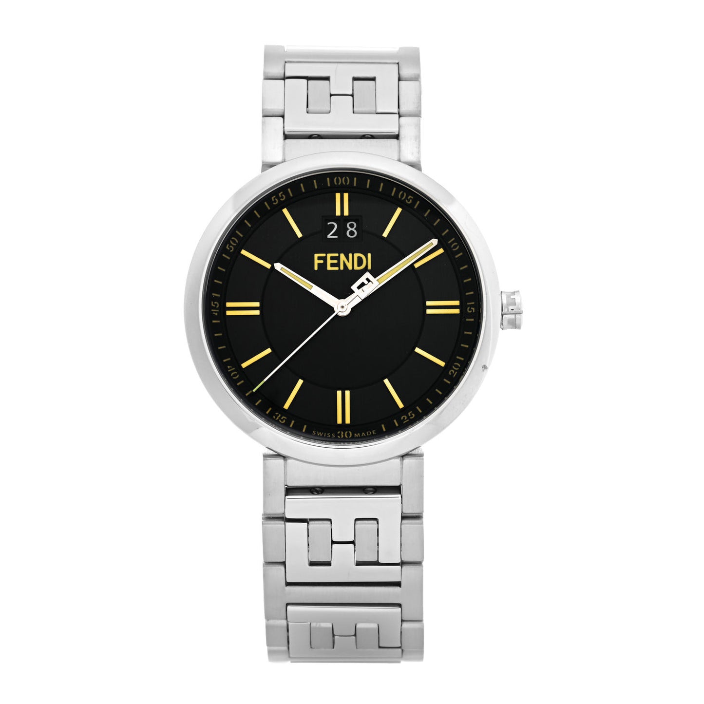 Stainless Steel 39mm Forever Fendi Quartz Watch Black