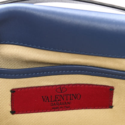 Valentino Garavani Vitello Mini Rockstud Flap Saddle Crossbody Bag Indigo 6 of 9