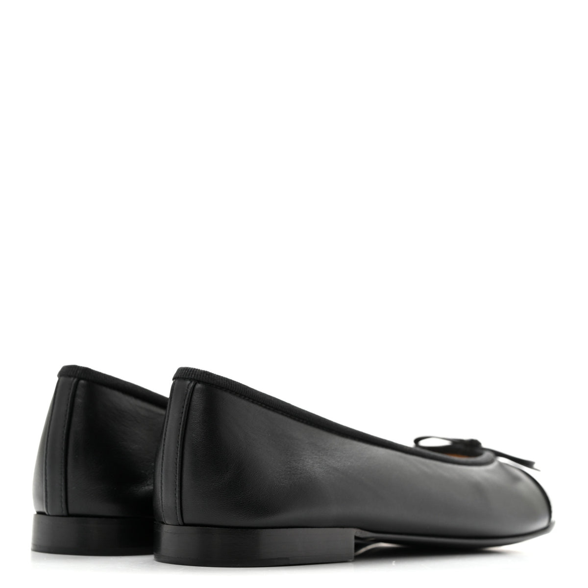 Chanel Lambskin Patent Cap Toe Ballerina Flats 39.5 Black 5 of 10