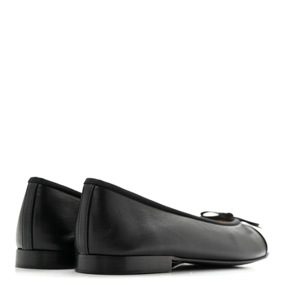 Chanel Lambskin Patent Cap Toe Ballerina Flats 39.5 Black 5 of 10