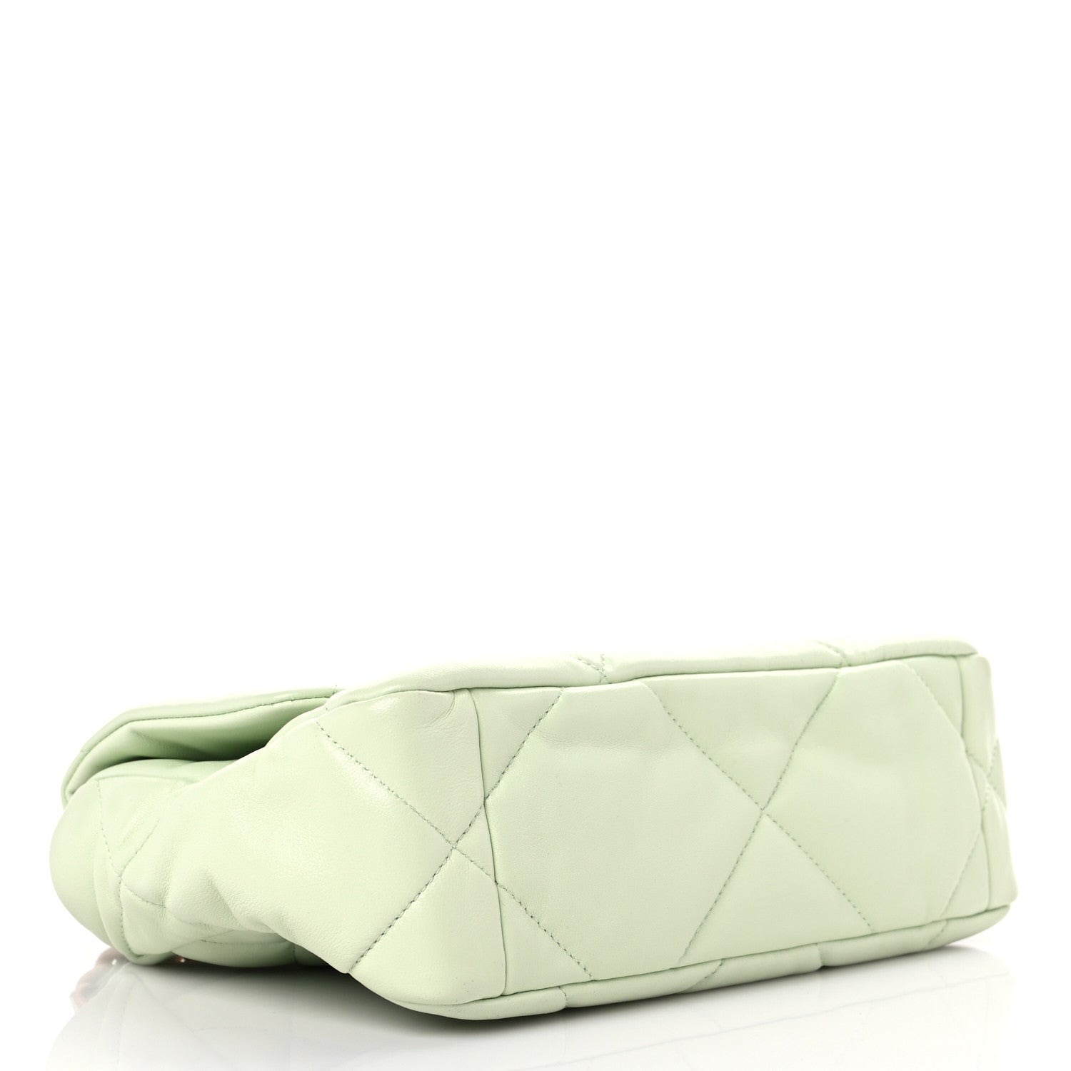 Chanel Goatskin Quilted Medium Chanel 19 Flap Light Green 4 of 10
