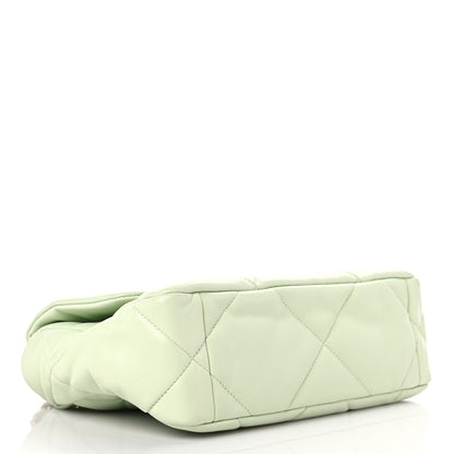 Chanel Goatskin Quilted Medium Chanel 19 Flap Light Green 4 of 10