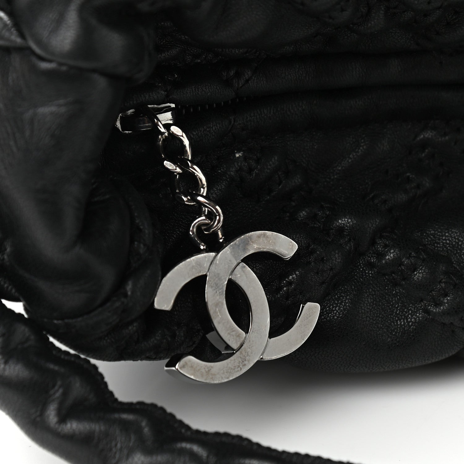 Chanel Quilted Lambskin Hidden Chain Hobo Black 10 of 13