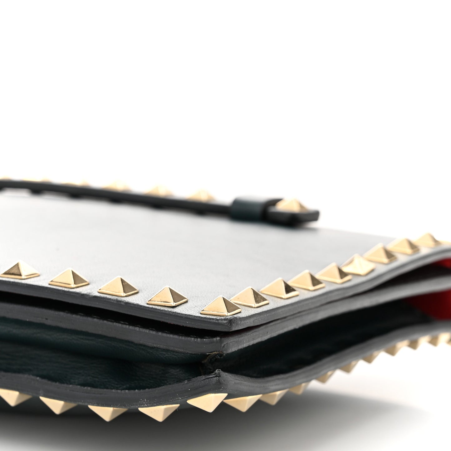 Nappa Rockstud Wristlet Clutch Jungle