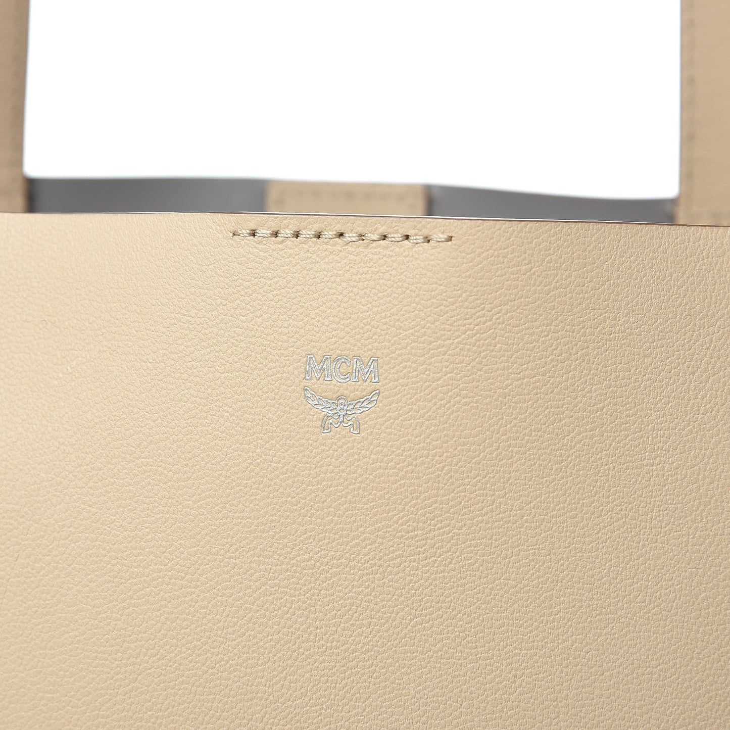 Calfskin Medium Shopper Tote Latte Beige