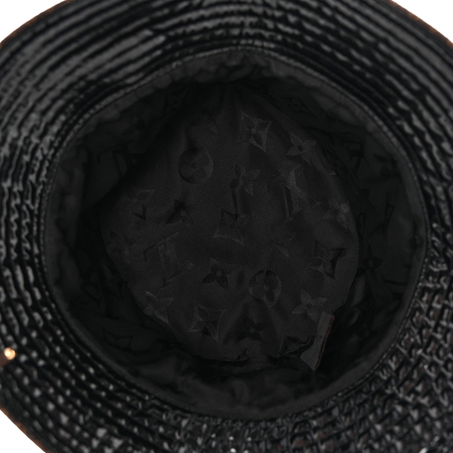 Patent Monogram Bob Bucket Hat M Black