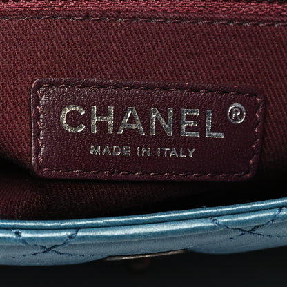 Chanel Calfskin Quilted Large Single Flap Bleu 6 of 13
