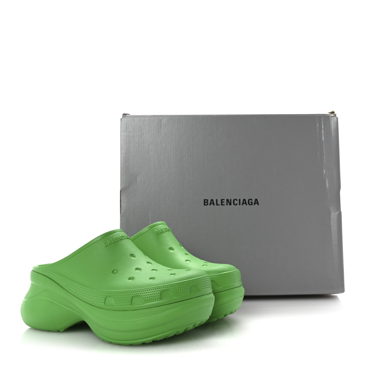 Balenciaga X CROCS Rubber Womens Mules 38 Grass Green 10 of 10