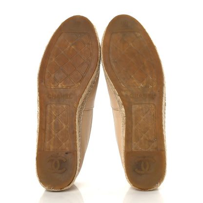 Chanel Lambskin CC Espadrilles 39 Beige Black 5 of 7