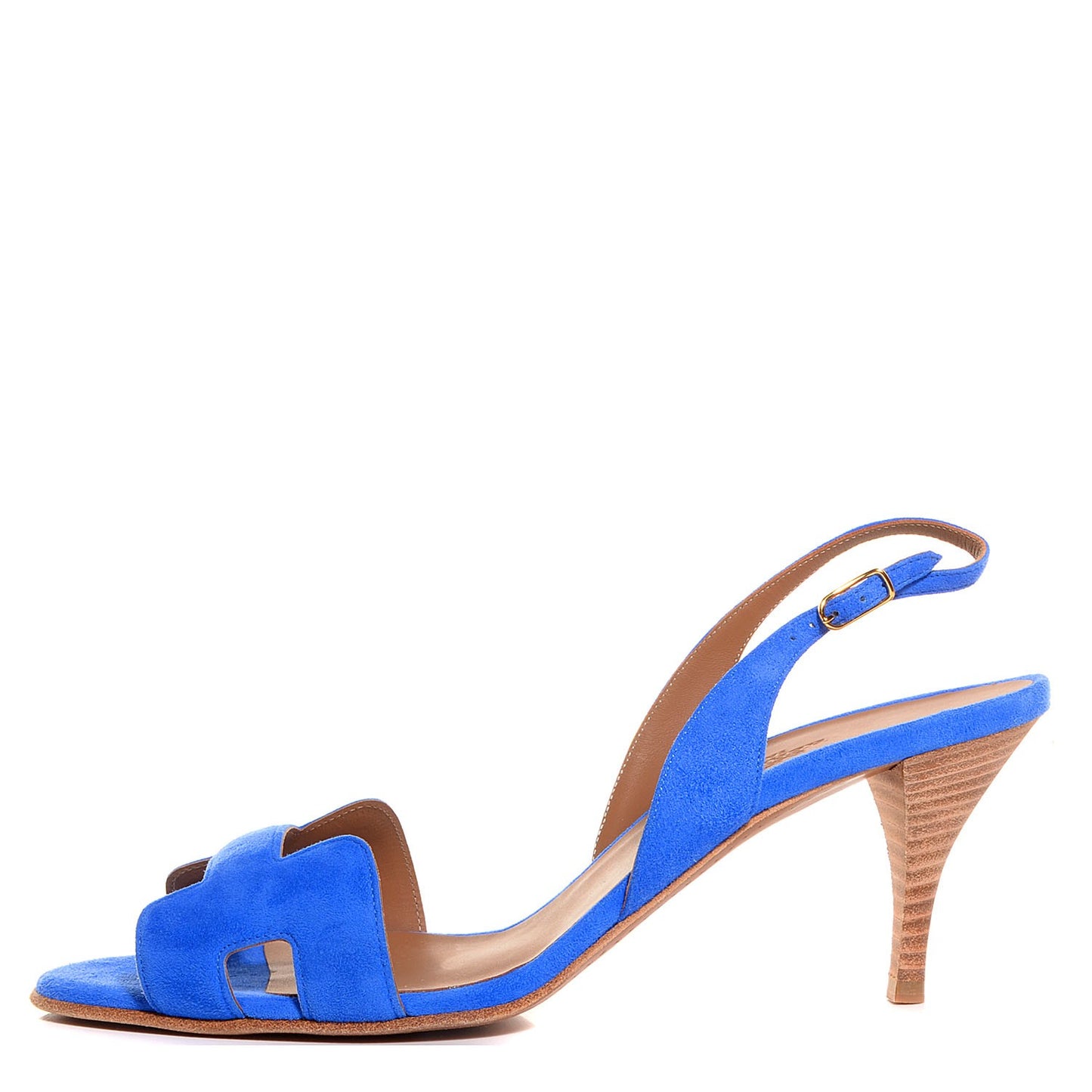Suede Goatskin Night 70 Slingback Sandals 40 Bleu Electrique