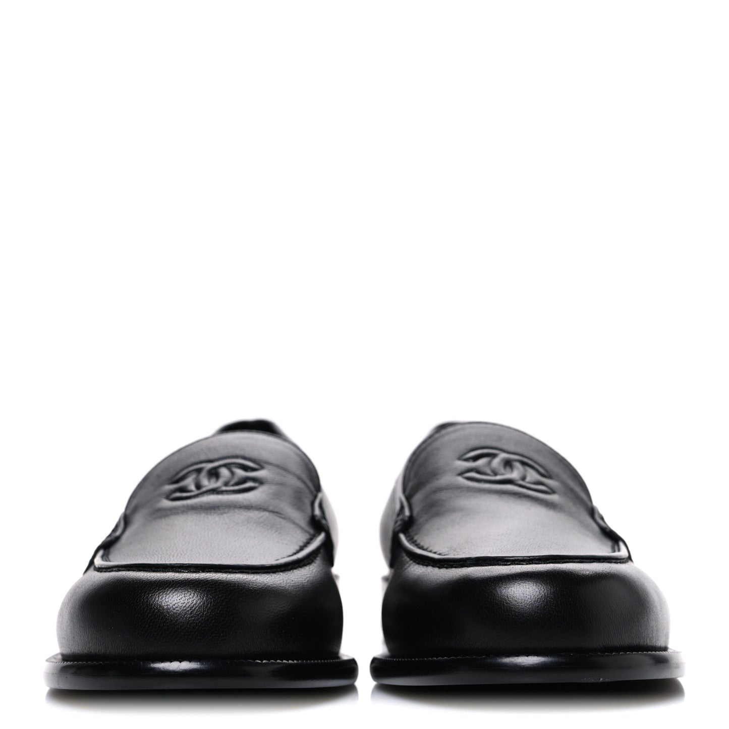 Lambskin CC Mocassin Loafers 38.5 Black