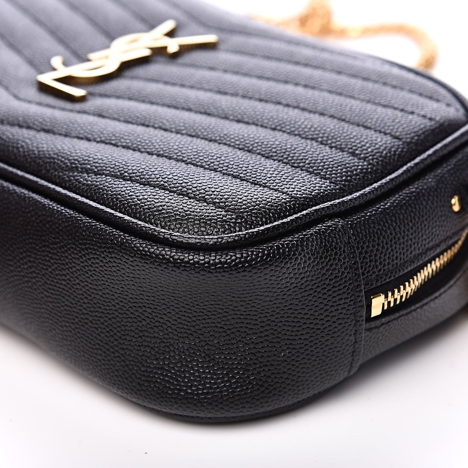 Saint Laurent Grain De Poudre Matelasse Monogram Mini Lou Camera Bag Black 9 of 10