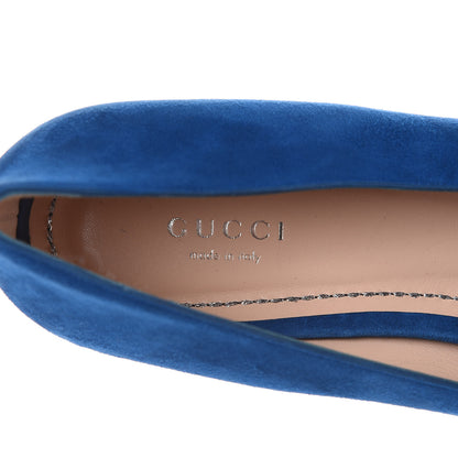 Gucci Kid Scamosciato Dionysus Ballet Flats 40 Vintage Bluette 6 of 9