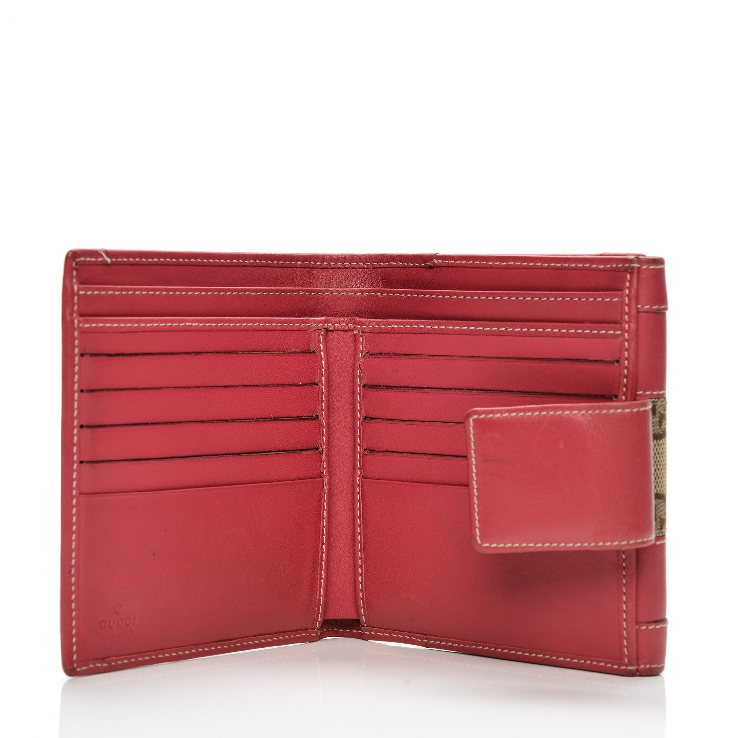 Gucci Calfskin Monogram Compact Wallet Pink 5 of 9