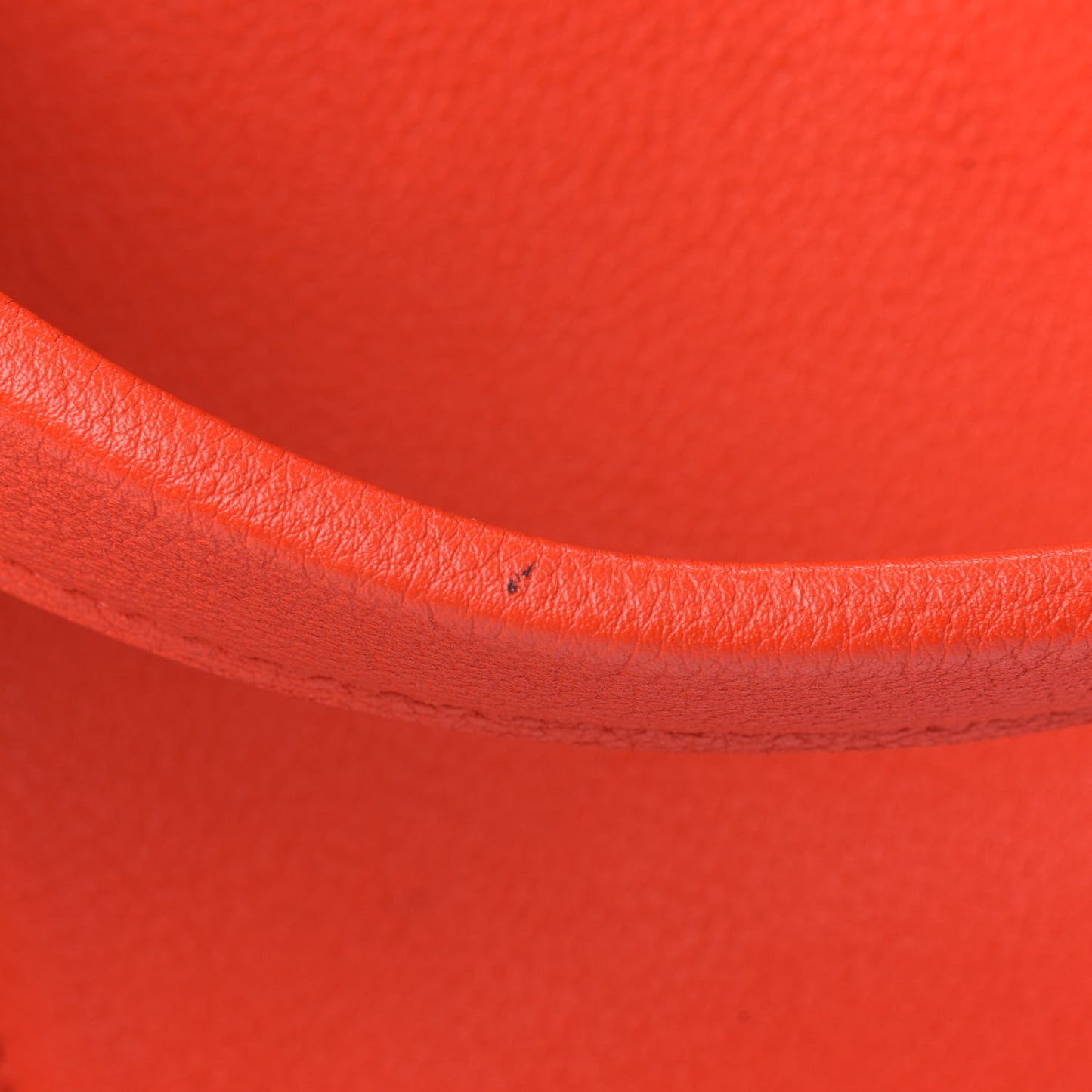 Grained Calfskin Medium Edge Shoulder Bag Vermillion