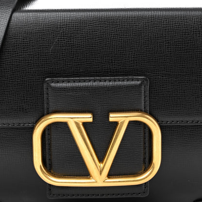 Valentino Garavani Grainy Calfskin Vlogo Stud Sign Shoulder Bag Black 7 of 11