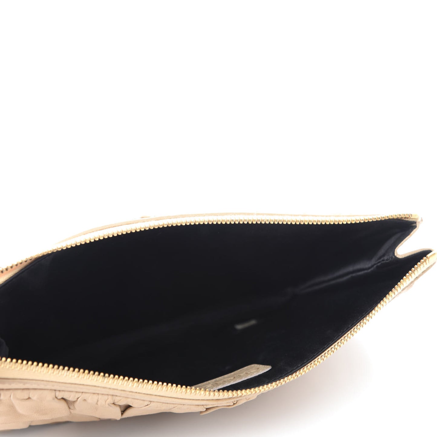 Lambskin Ruffle Evening Bag Beige