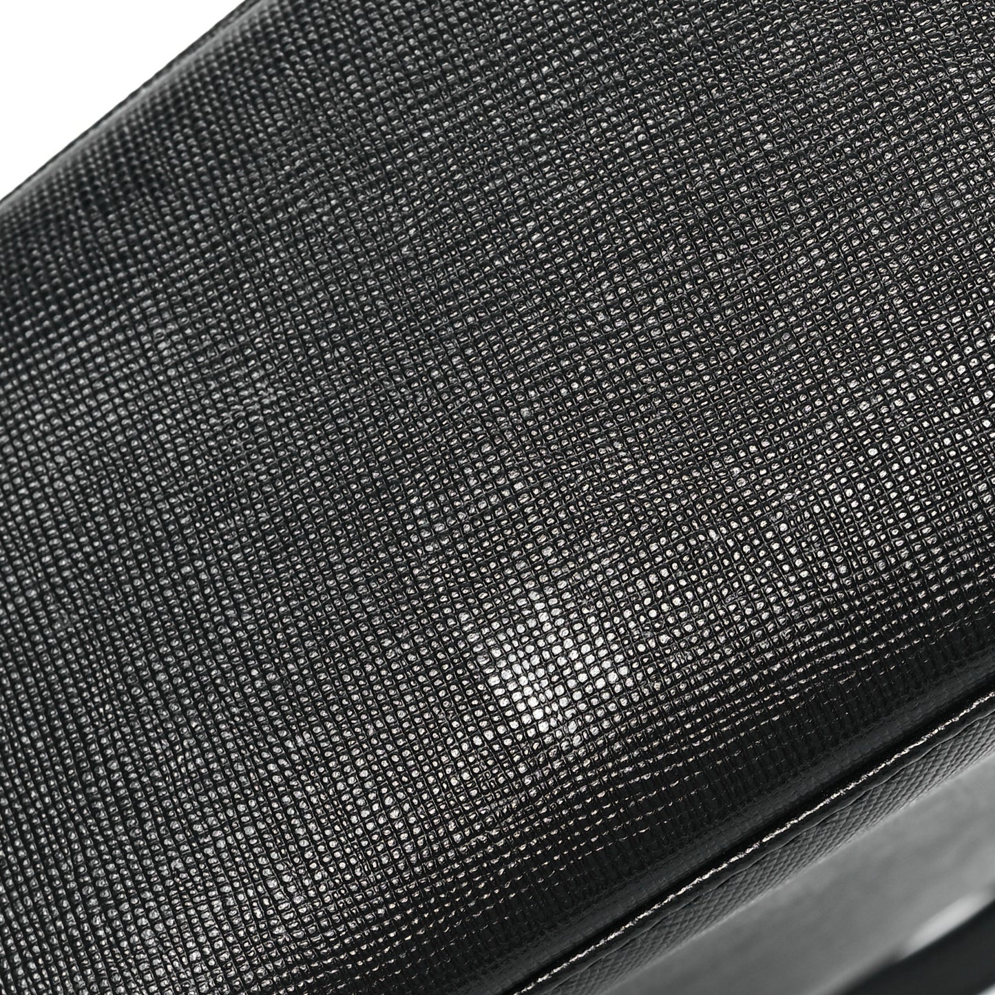 Hammered Calfskin Small Iconic Top Handle Bag Black