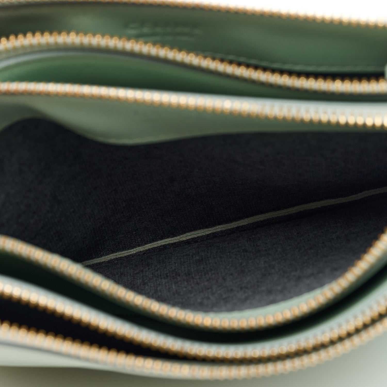 Celine Lambskin Small Trio Crossbody Bag Jade 6 of 10