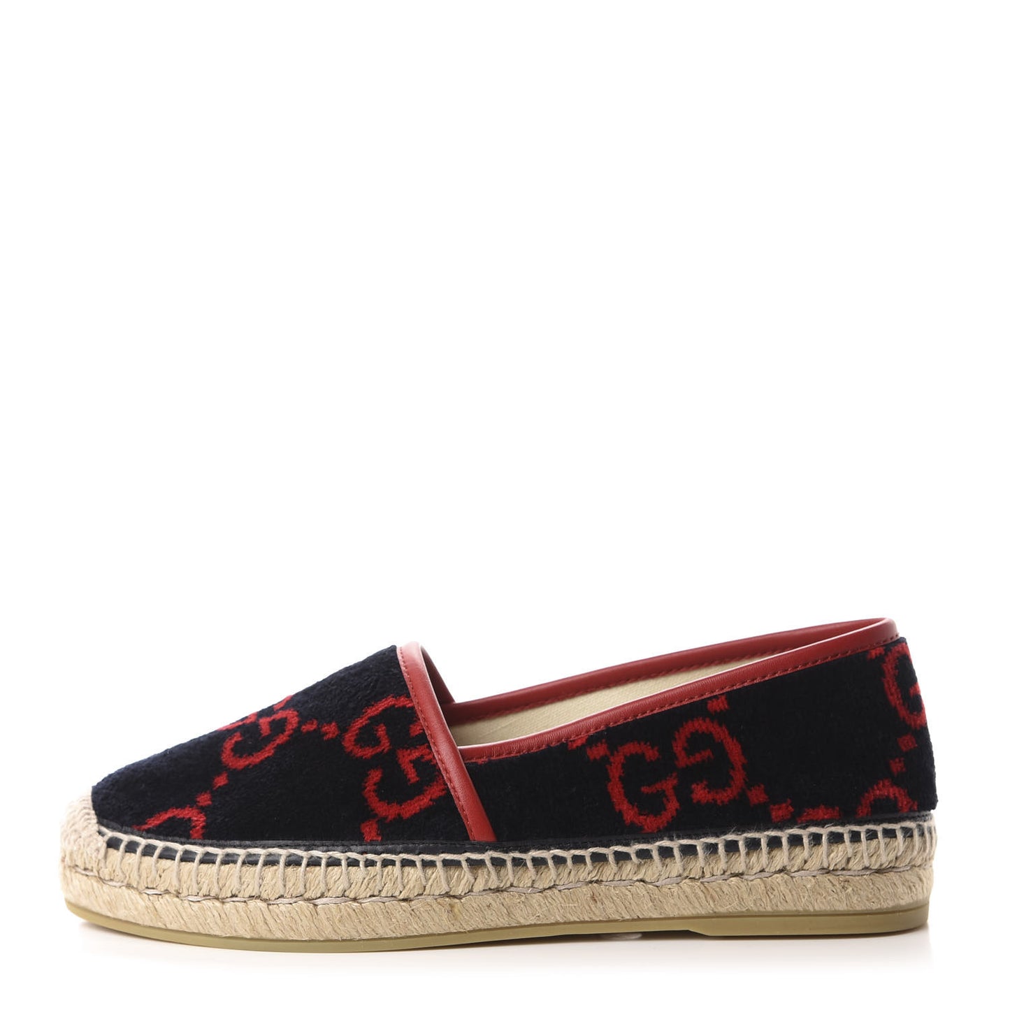 Terry Cloth GG Monogram Espadrilles 37 Blue Red