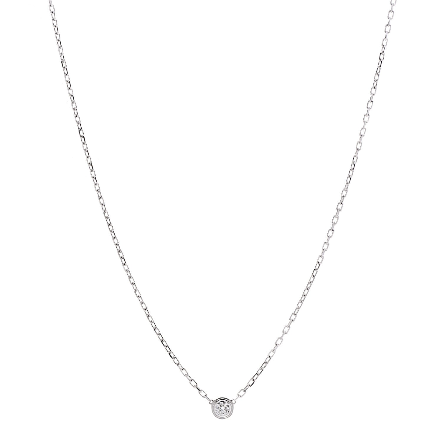 Cartier 18K White Gold Diamond XS D'Amour Pendant Necklace 1 of 5
