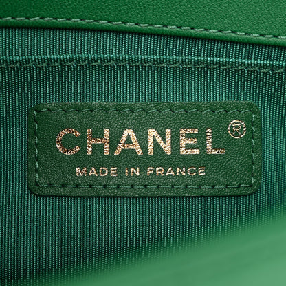 Chanel Lambskin Quilted Small Boy Flap Green 8 of 14