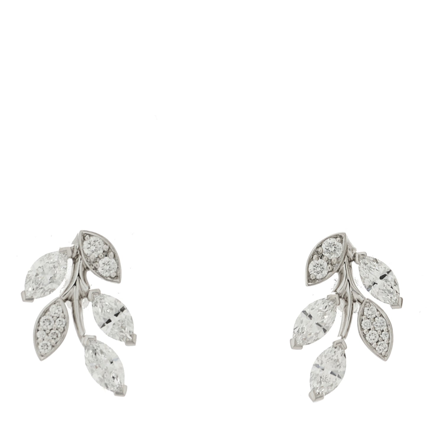 Platinum Diamond Small Victoria Vine Earrings