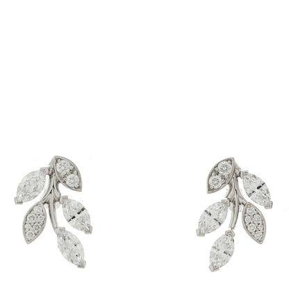 Tiffany Platinum Diamond Small Victoria Vine Earrings 1 of 5
