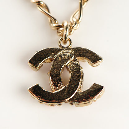 Chanel Crystal Gripoix Poured Glass CC Necklace Gold Red 3 of 5