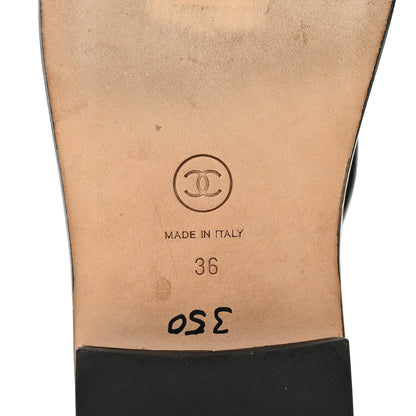 Chanel Lambskin CC Thong Sandals 36 Black 6 of 8