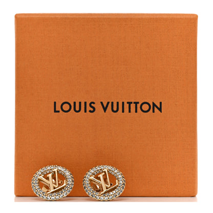 Louis Vuitton Metal Crystal Louise By Night Earrings Gold 6 of 6