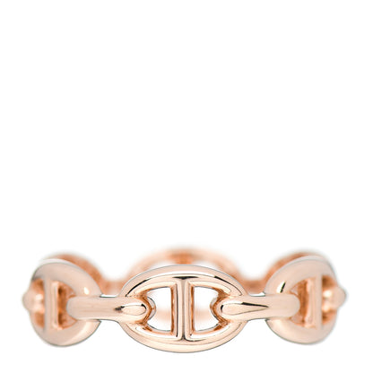 Hermes 18K Rose Gold PM Chaine D'Ancre Enchainee Ring 55 7.25 1 of 6