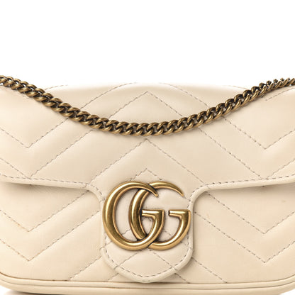 Gucci Calfskin Matelasse Super Mini GG Marmont Shoulder Bag White 13 of 13