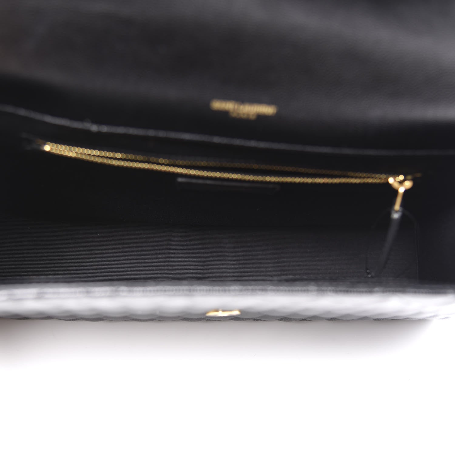 Saint Laurent Grain De Poudre Textured Mixed Matelasse Large Triquilt Monogram Satchel Black 4 of 9